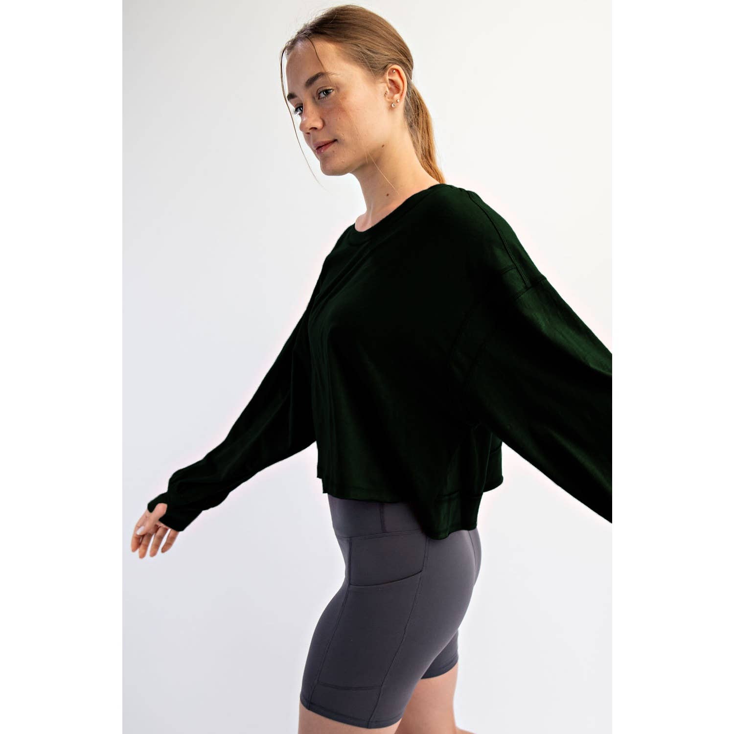 Rae Mode - Wholesale Lounge Top - Women's - COTTON SLUB OPEN BACK LONG SLEEVE TOP8