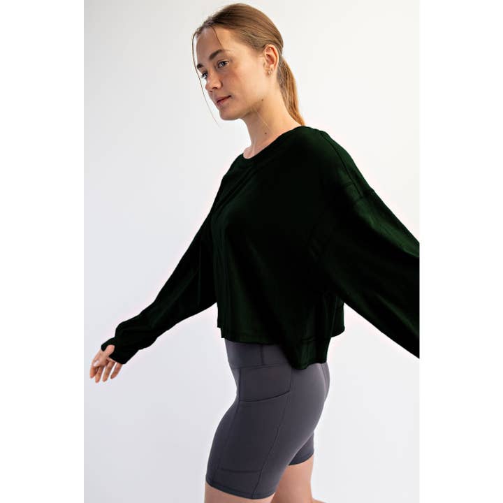 Rae Mode - Wholesale Lounge Top - Women's - COTTON SLUB OPEN BACK LONG SLEEVE TOP8