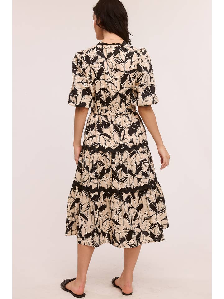 Ultramarine - Venta al por mayor Vestido - Mujer - Vestido midi con estampado de zigzag
