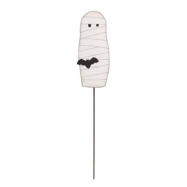Col House Designs - Wholesale Garden/Lawn Stake - Wooden Mummy & Bat Planter Stake/Accent