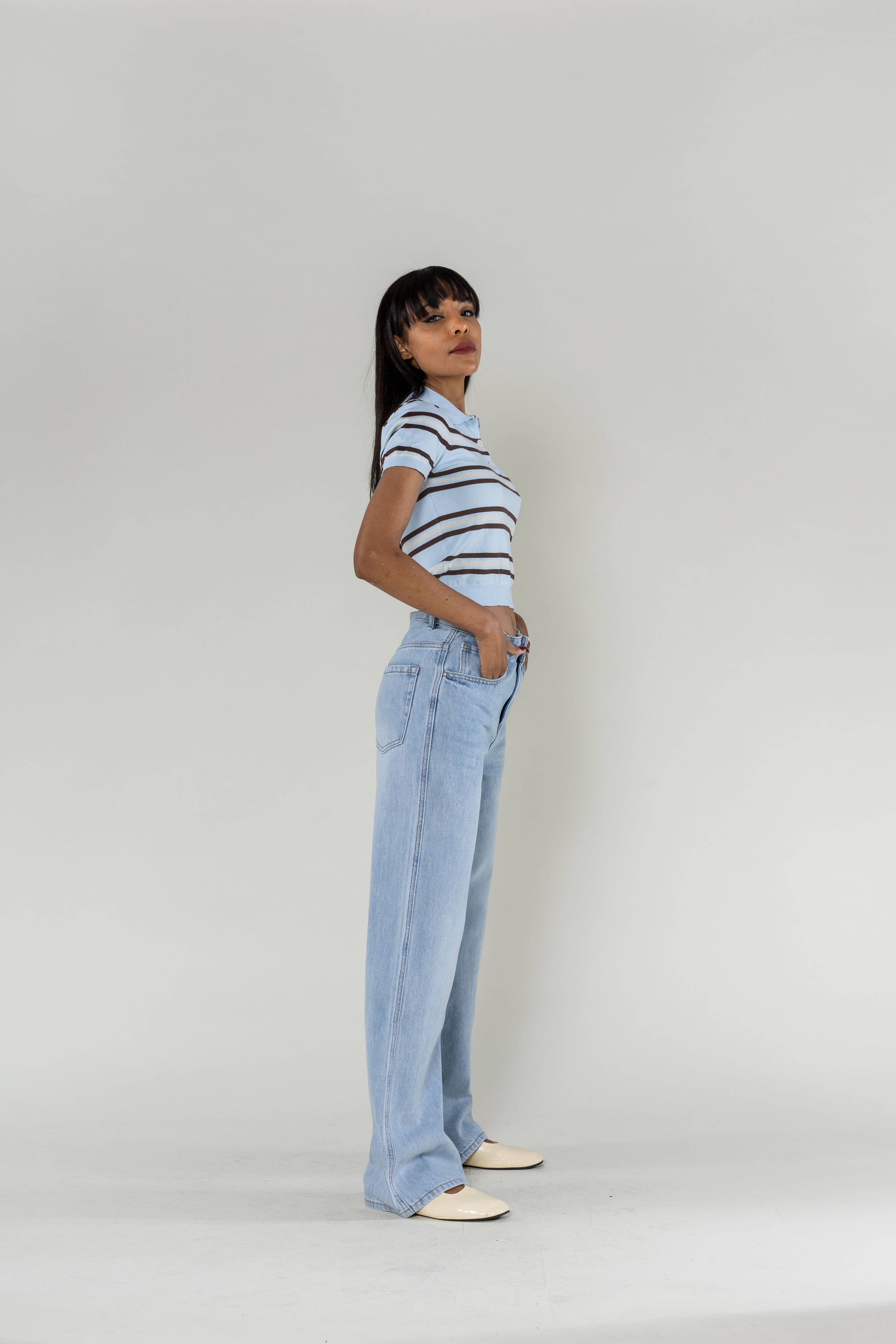 Nina Carter - Venta al por mayor Vaqueros - Mujer - Jean Lyocell Nina Carter de talle alto, corte recto ancho2