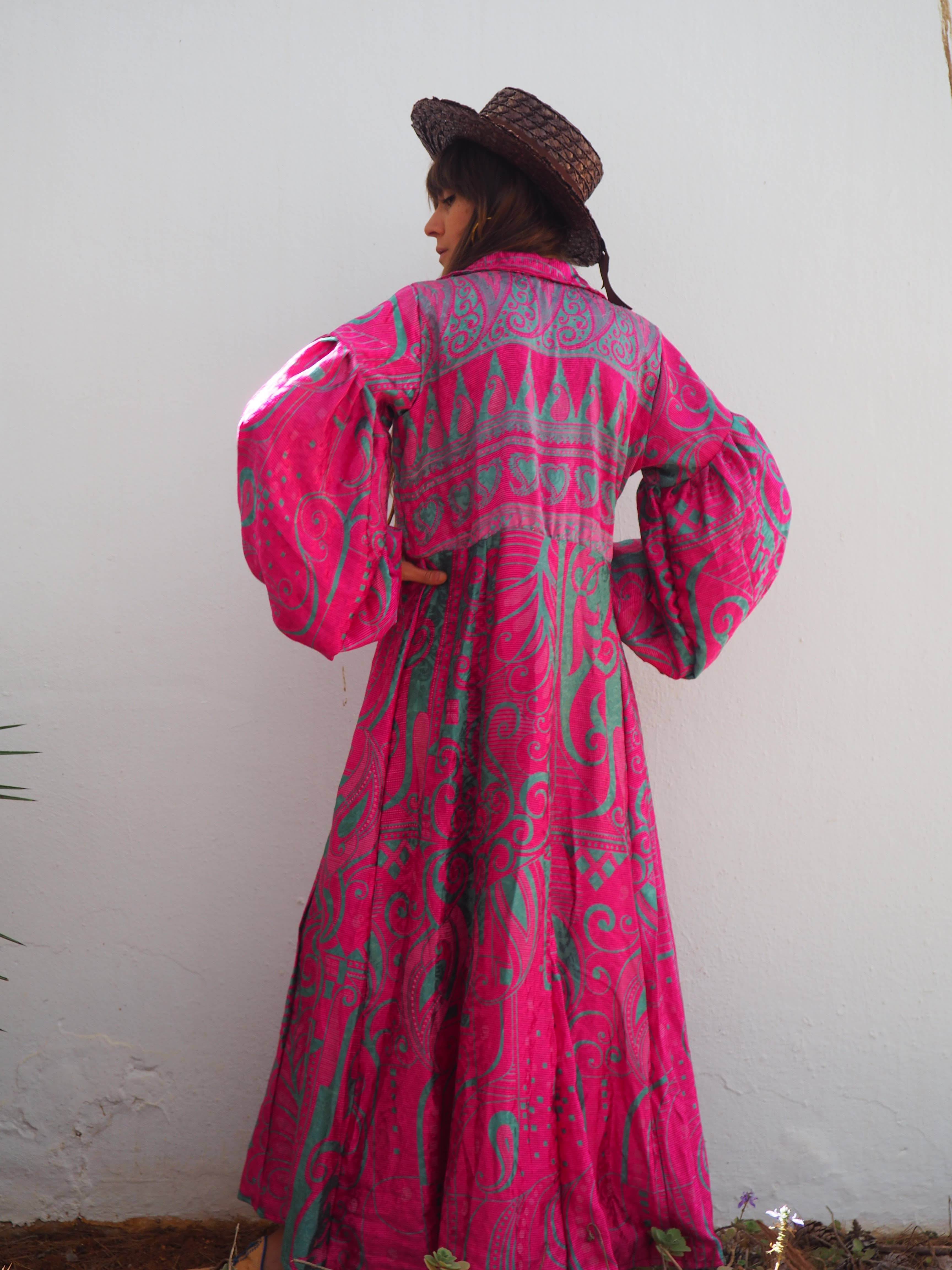 Vagabond Ibiza - Wholesale Dress - Women's - The Lenya Dress– Up-cycled Vintage Sari Dress 20