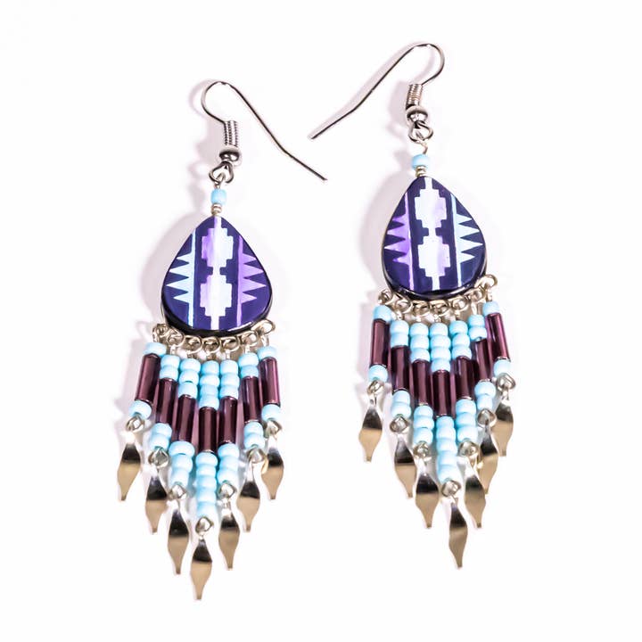 Shelley Enterprises Inc. - Wholesale Dangle Earrings - 7601-Painted Earrings, handmade with Czech Beads