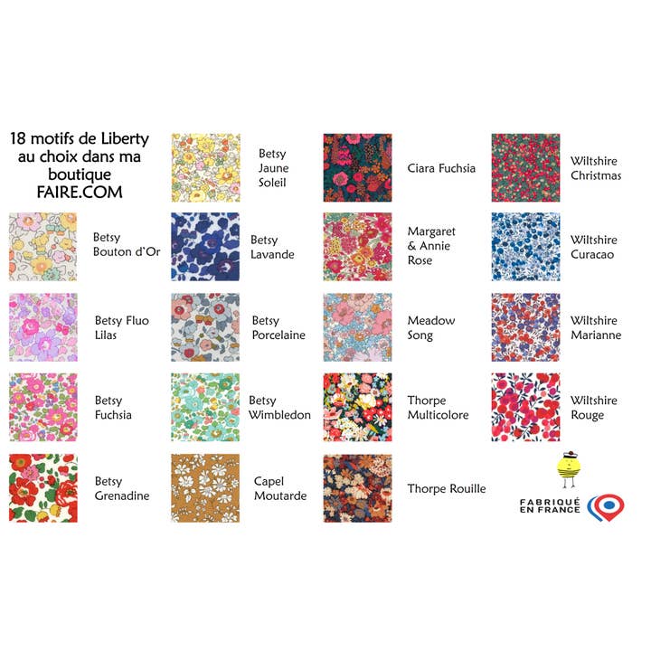 French Freluch - Wholesale Shoelaces - Unisex - Liberty fabric laces, Wiltshire Curacao pattern7