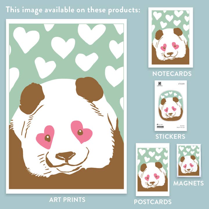 Rigel Paper - Wholesale Postcard - RLO-161 Panda with Hearts Postcard1