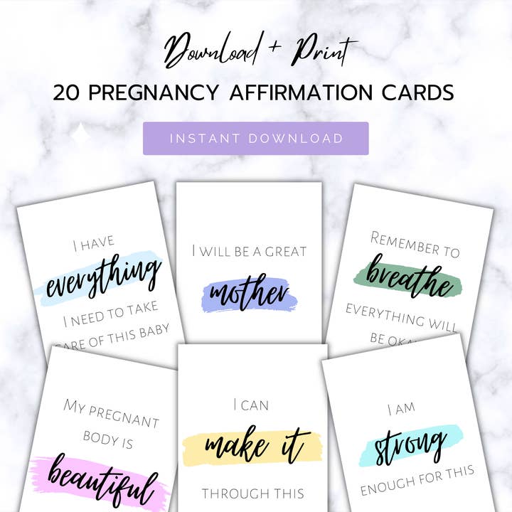 Pregnancy Affirmation Cards for wholesale by Kateable