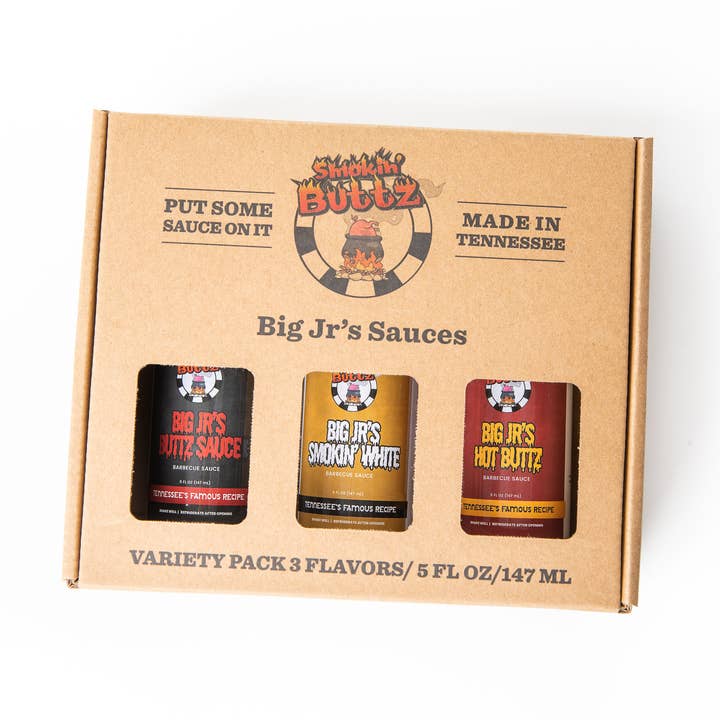 Big Jr's Variety Sauce Pack för wholesale av Smokin' Buttz BBQ LLC