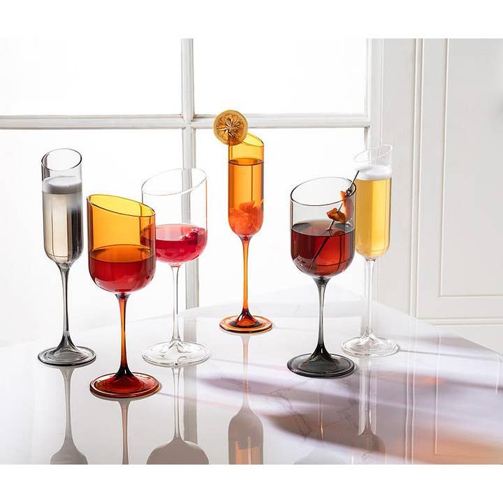 Abbott - Wholesale Wine Glass - Angle Cut Goblet-8.5"H(12oz)6