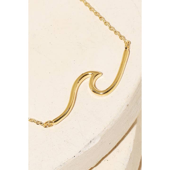 Anarchy Street - Wholesale Pendant/Charm Necklace - Dainty Wave Pendant Necklace