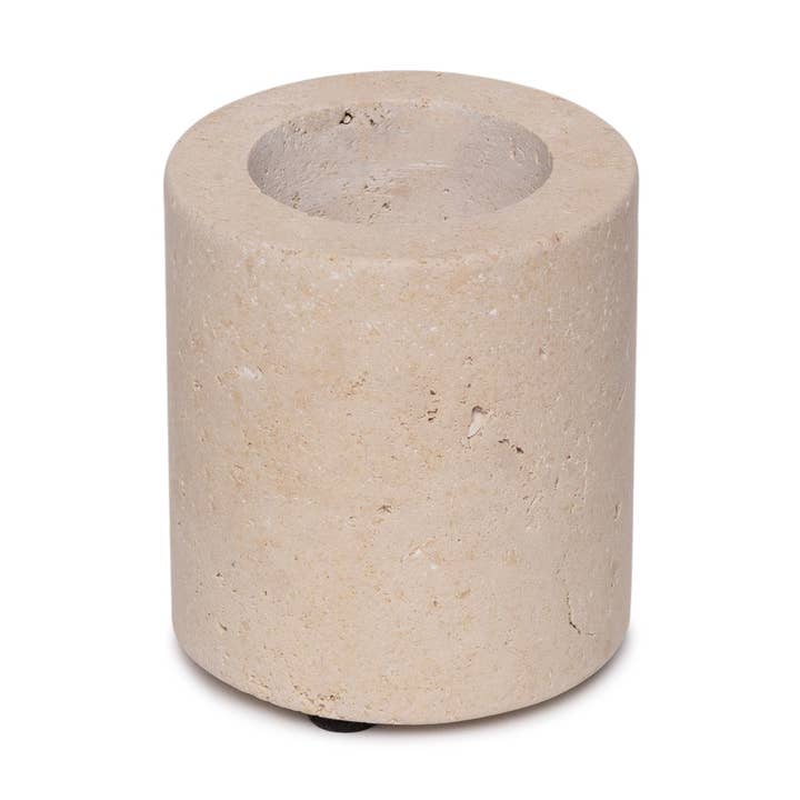 Travertine tea light holder M Ø6x7cm for wholesale by MOOISA