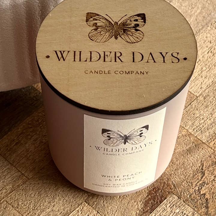 Wilder Days Candle Company - Wholesale Jar/Filled Candle - White Peach & Peony | Wood Wick Soy Candle3
