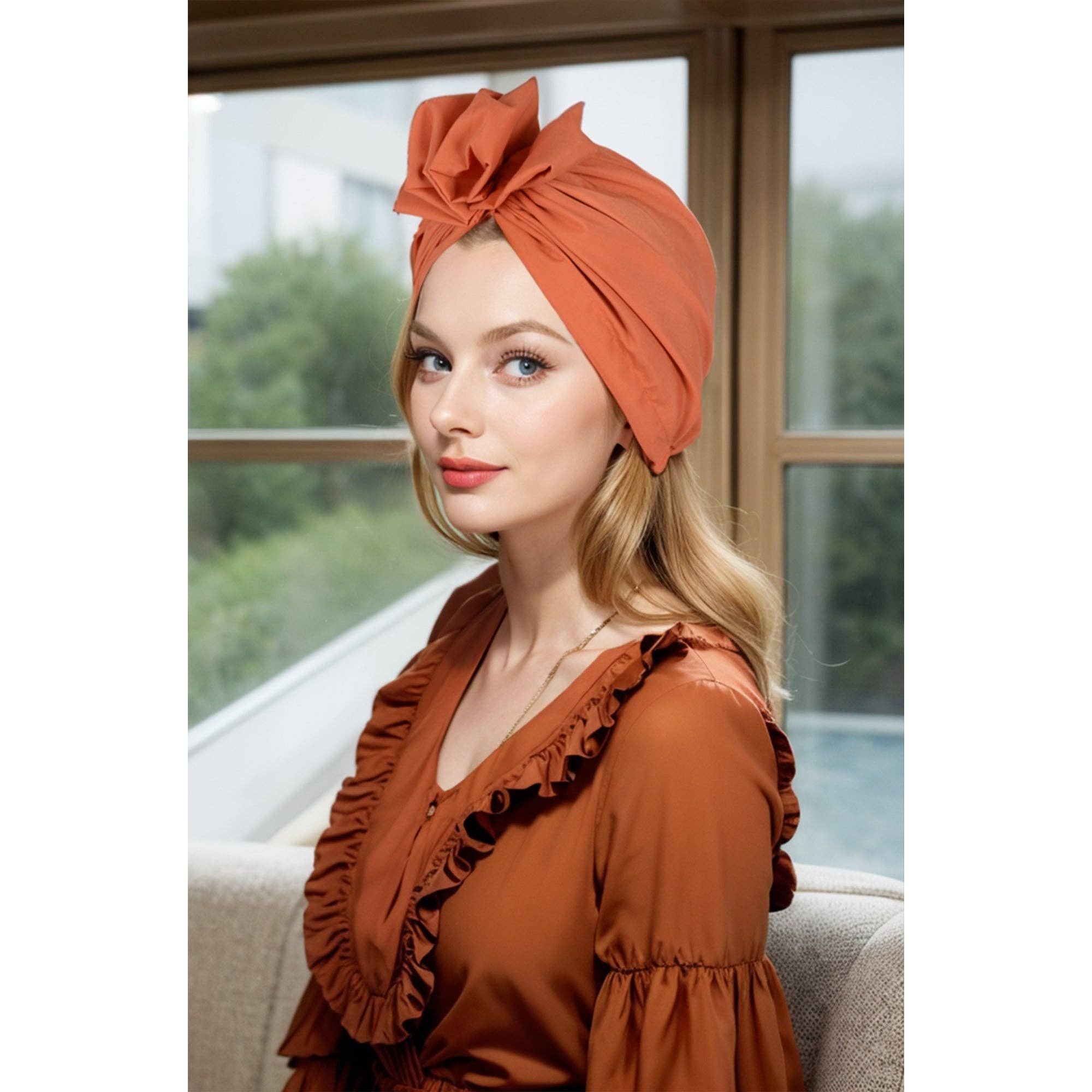 AK Brand - Wholesale Fashion Headband - Women's - Vintage Turban Headwrap with Large Bow Stretch Headscarf21