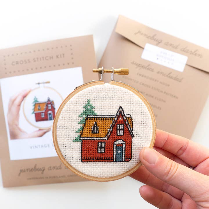 Junebug and Darlin - Wholesale Embroidery/Cross Stitch Supplies - Vintage Cabin Kit