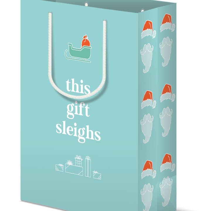 Quick Brown Fox Letterpress - Wholesale Gift Bag - Sleigh Holiday - Gift Bag