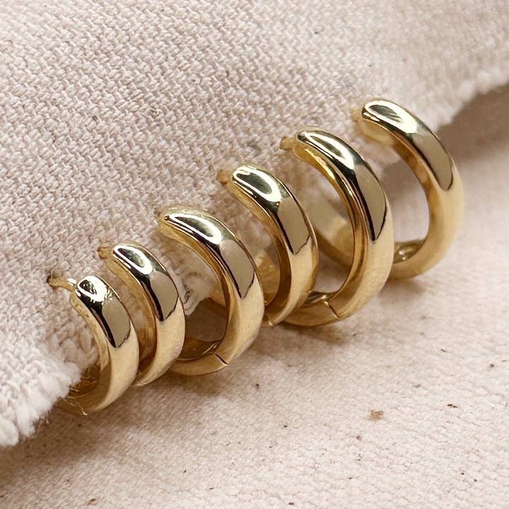 Polished Classic Clicker Hoop Earrings for wholesale by GoldFi