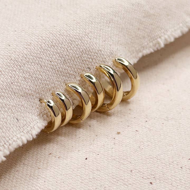 GoldFi - Wholesale Jewelry Set - Polished Classic Clicker Hoop Earrings