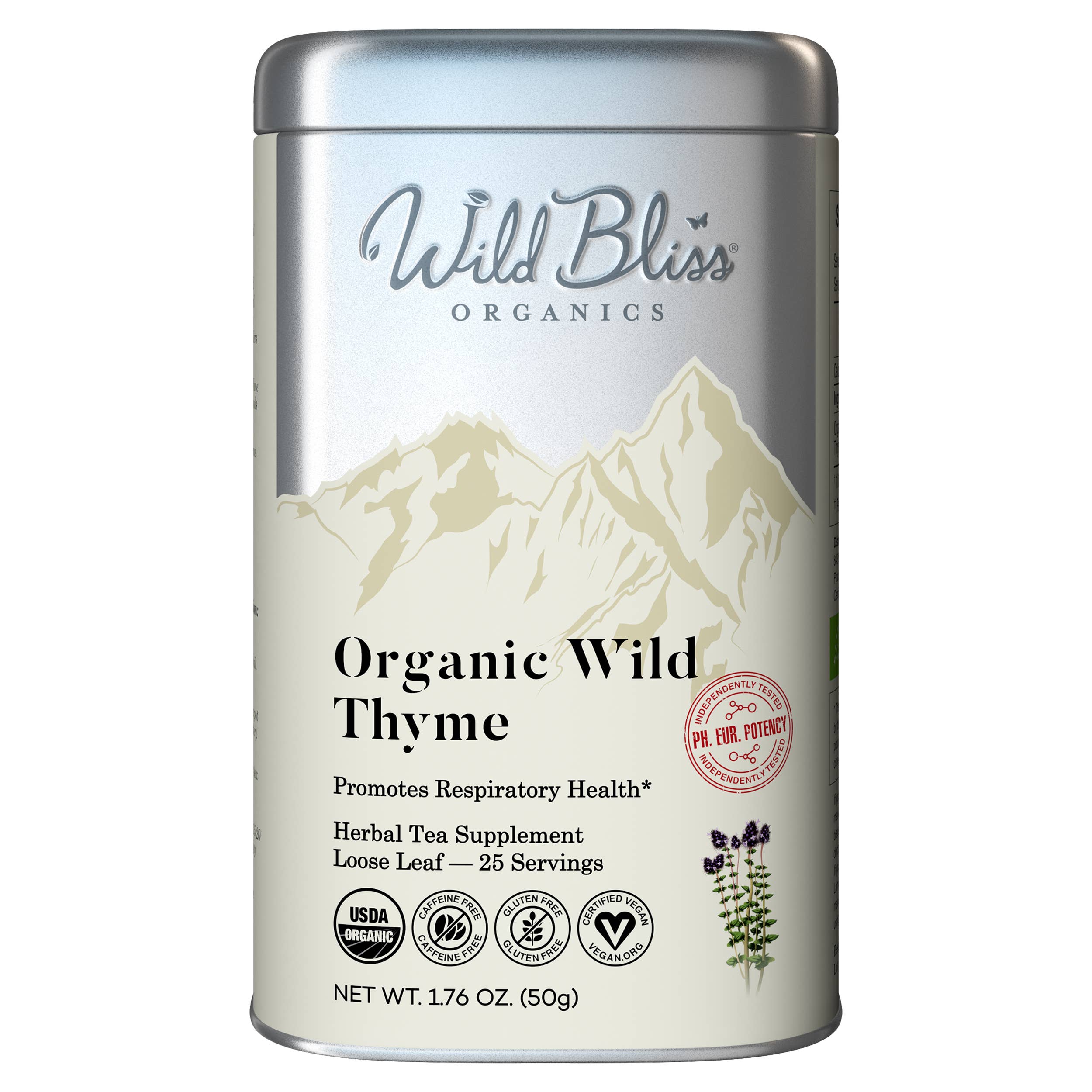 Wild Bliss - Wholesale Loose Tea - Organic Wild Thyme Wellness Tea - Loose Leaf, 25 Servings0