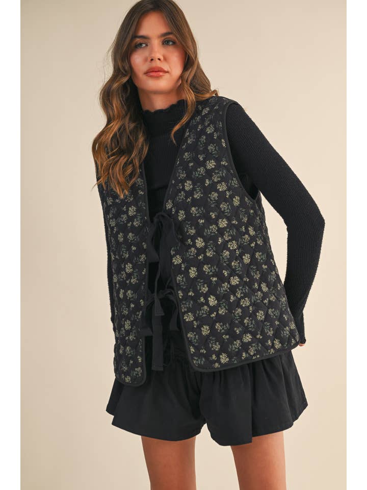 Klesis - Wholesale Outerwear Vest - Women's - IJ1566 FRONT TIE QUILTED VEST6