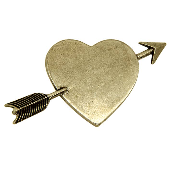 heart arrow pin antique gold for wholesale by Godert Amsterdam