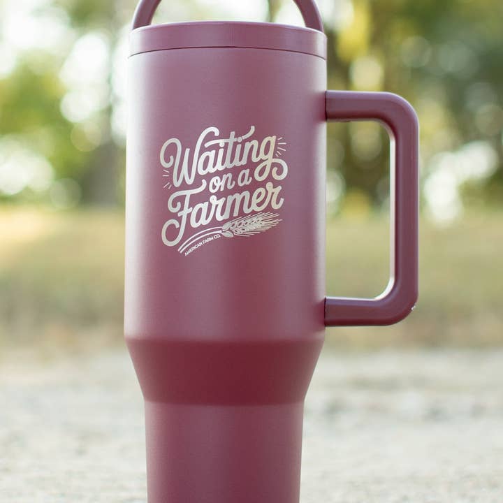 American Farm Company - Wholesale Insulated Mug/Tumbler - 'Waiting on a Farmer' 40oz Water Tank Tumbler