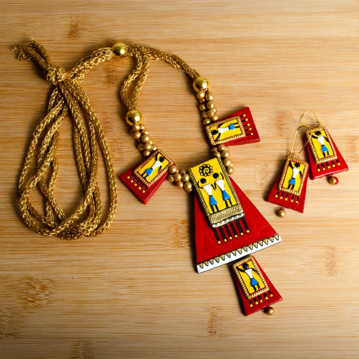 House of Kraft Jewelry & Accessories - Wholesale Jewelry Set - Egyptian Jewelry Set | Clay Jewelry | Red Pyramid Jewelry4