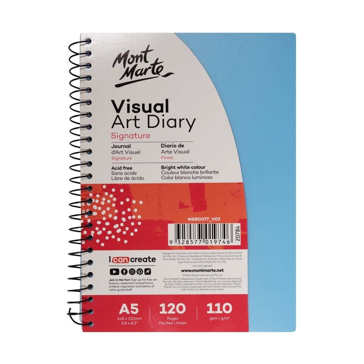 Mont Marte Usa, Inc. - Wholesale Sketchbook/Sketchpad - Visual Art Diary Colored Cover Signature 110gsm A51