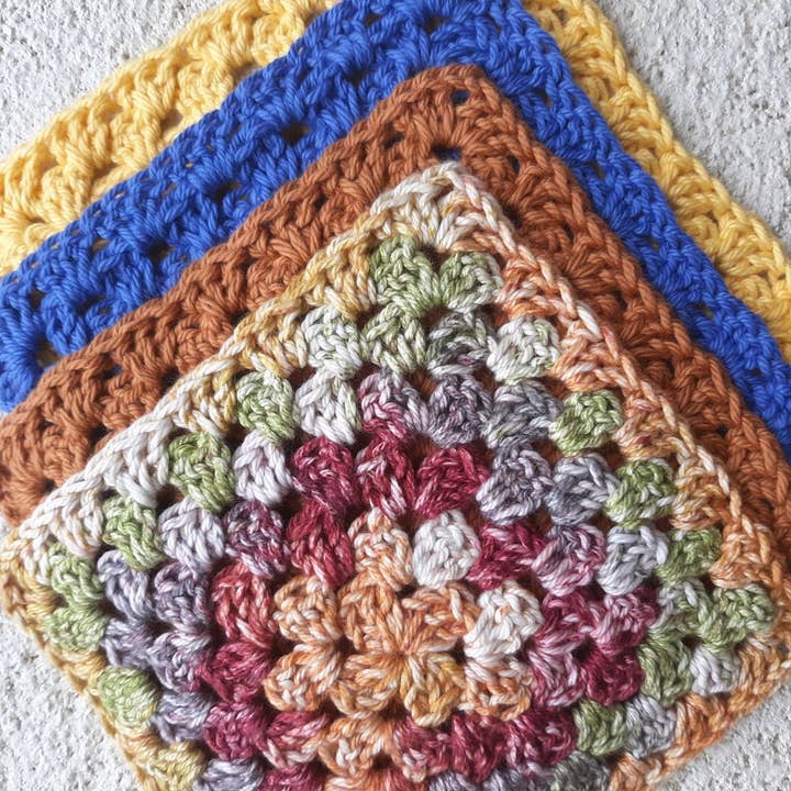 Clover Garden Crafts - Wholesale Wash Cloth - Soft Cotton Granny Square Design Wash Cloths Face Crochet1