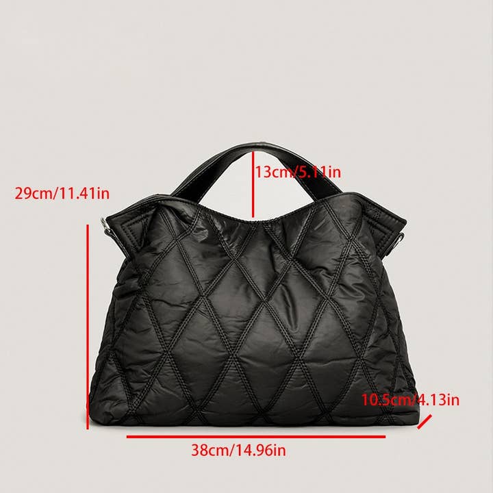 wandf - Wholesale Backpack - Women's - Diamond Quilted Down-Filled Solid Color Tote Bag for Travel3