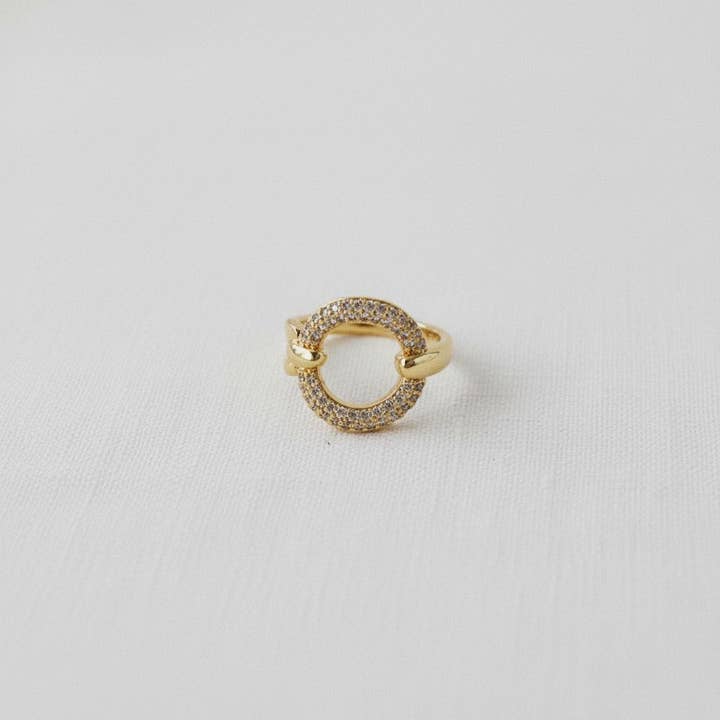 Ellemadera - Vente Bague avec plusieurs pierres - Bague Géométrique Artistique Ajustable avec Pierres Éblouissantes1