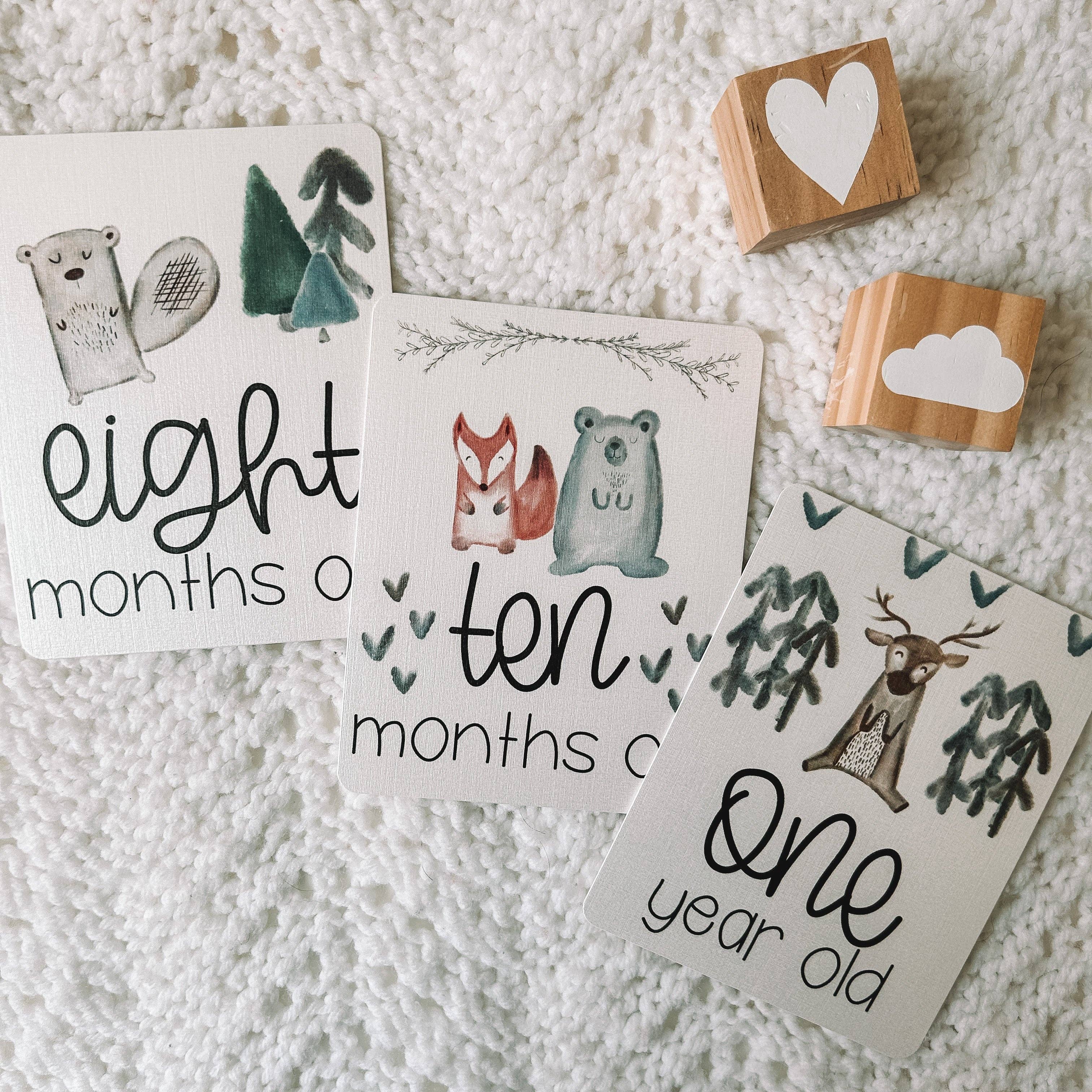 This Little Love Co - Wholesale Milestone Art/Keepsake - Kids & Baby - Baby Milestone Cards - Woodland Animals4