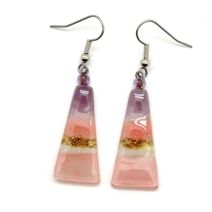 Dunitz & Company - Wholesale Dangle Earrings - Long Triangle Glass Dangle Handmade Earrings9