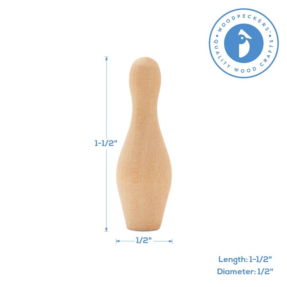 Woodpeckers Crafts - Wholesale DIY Craft Kit - Wood Bowling Pins5