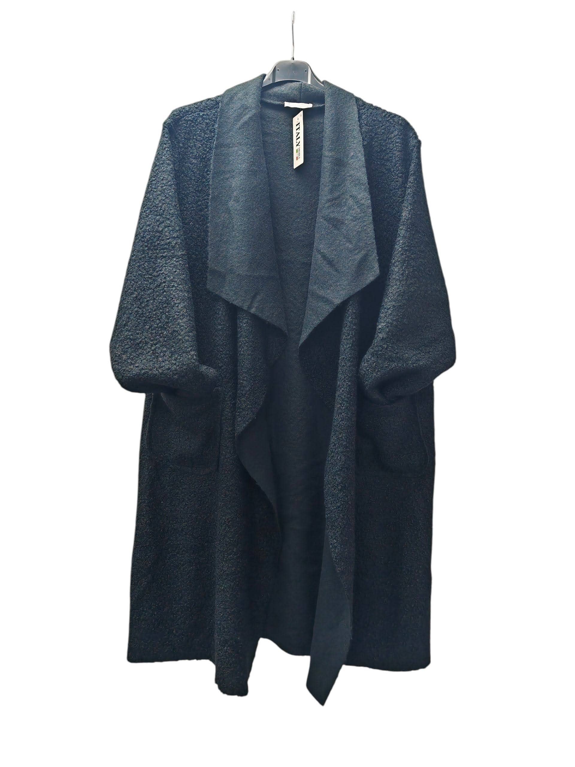 Superbia - Vendita all'ingrosso Cappotto - Donna - Nuovo cappotto italiano morbido taglia unica a cascata con due tasche0