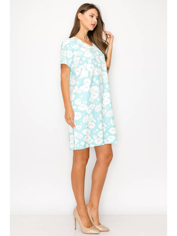 Joh Apparel - Wholesale Dress - Women's - Audrey Print Dress V Neck with Pockets