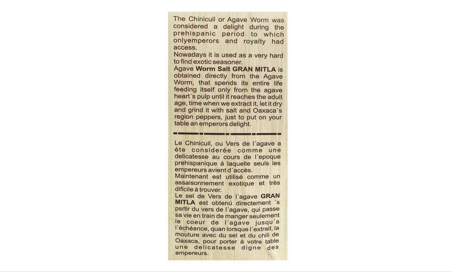 MEXA Brands LLC – wholesale Salt – Sal de Gusano (Agave Worm Salt, 100% Chinicuil) 50 gram case5