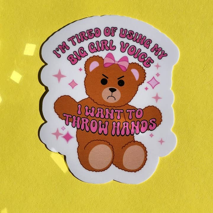 Agenda hydroflask amusant avec autocollant Throw Hands pour la vente par Luxe Trauma