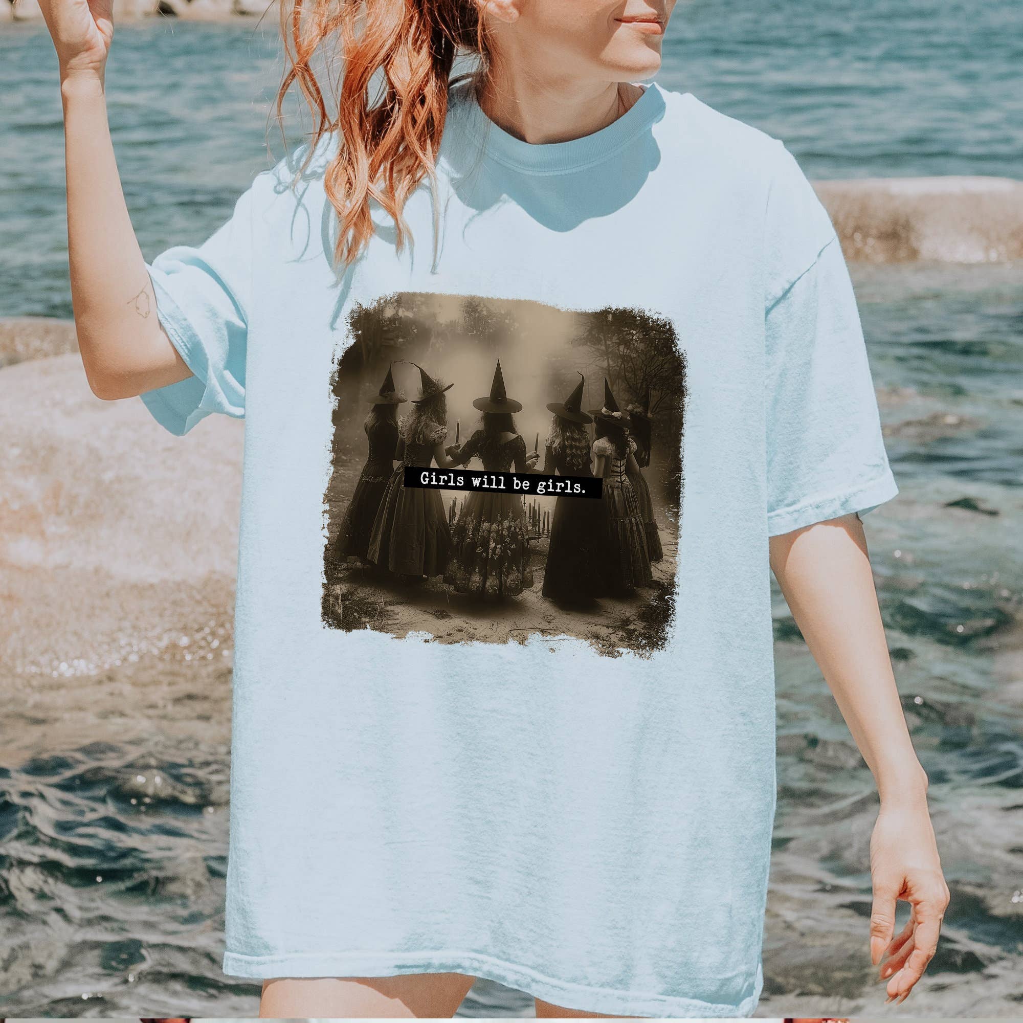 NVC Ecommerce LLC - Wholesale T-Shirt (Graphic) - Women's - Girls Will Be Girls Witch Shirt, Feminist Witch T-Shirt4