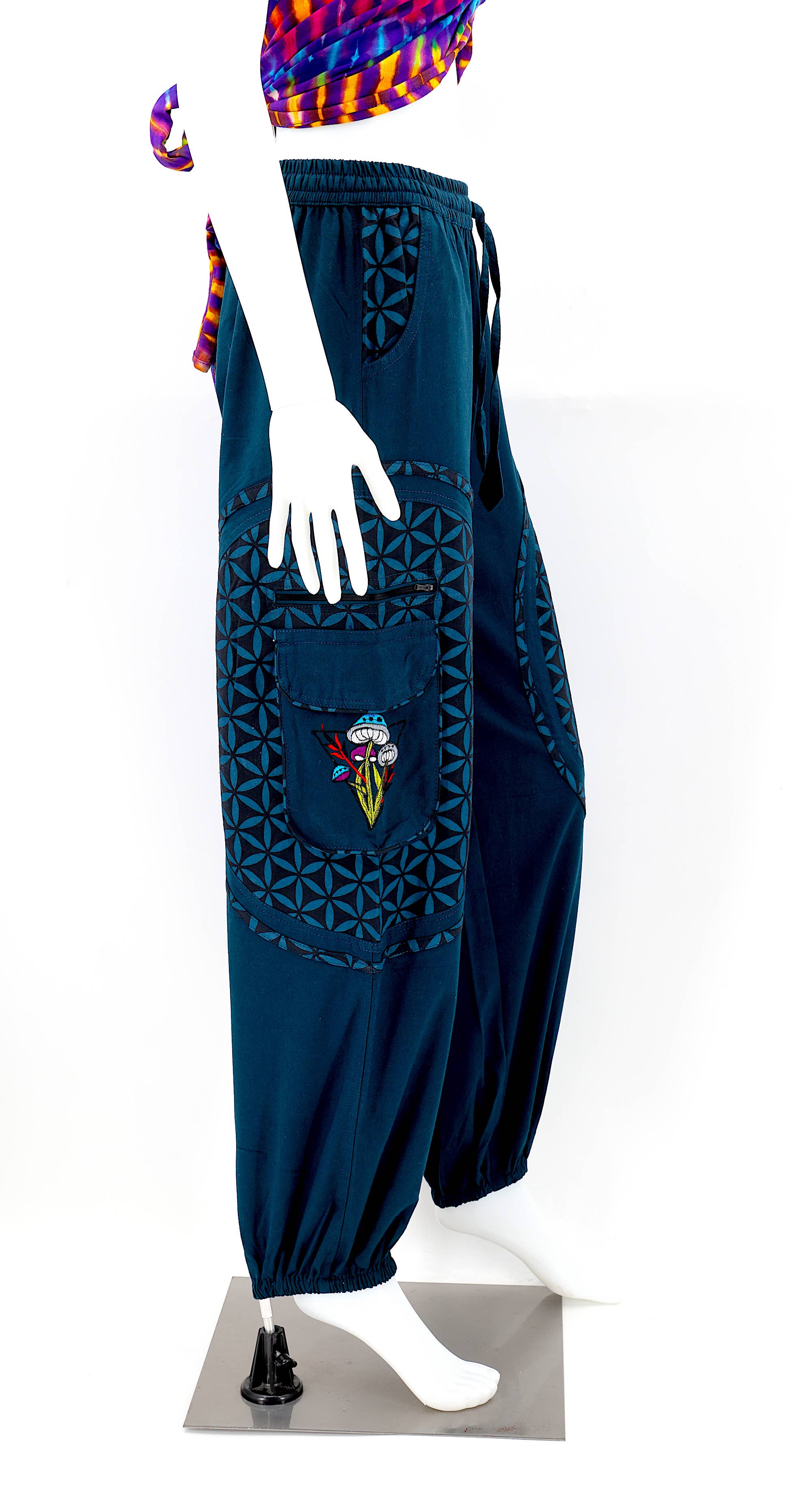 Himalaya Handmade - Wholesale Pants - Women's - Cotton Hippie Handmade Harem Mushroom Embroidered Bohemian Pants42