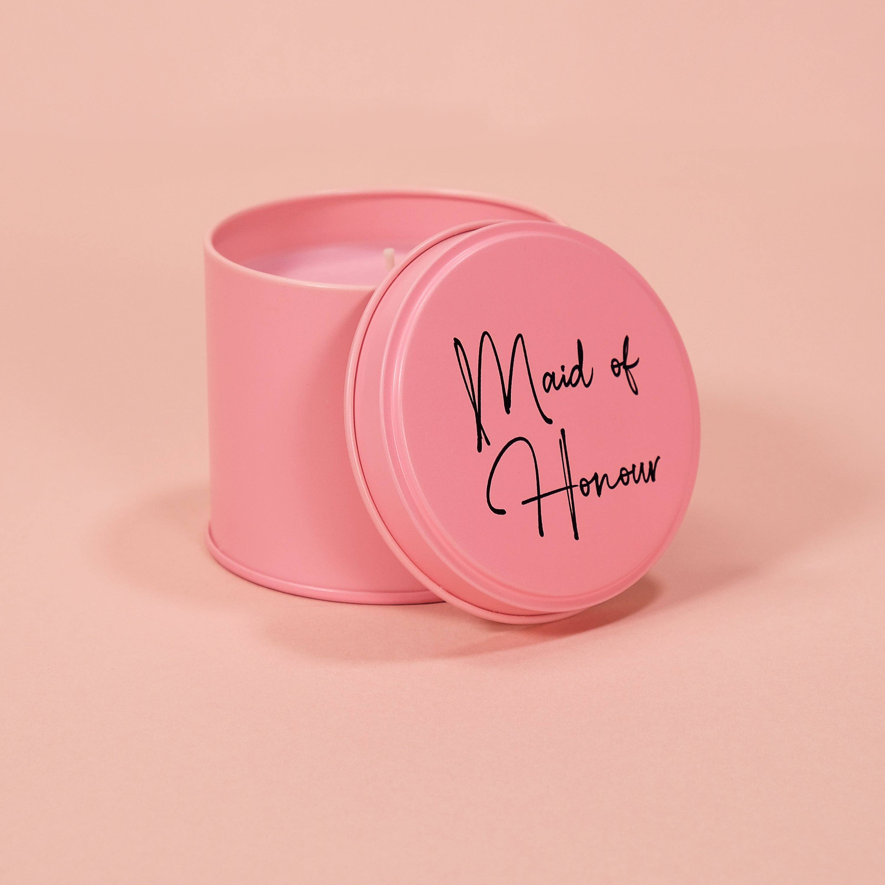 Flamingo Candles - Wholesale Travel Candles - Maid of Honour Pink Tin Candle