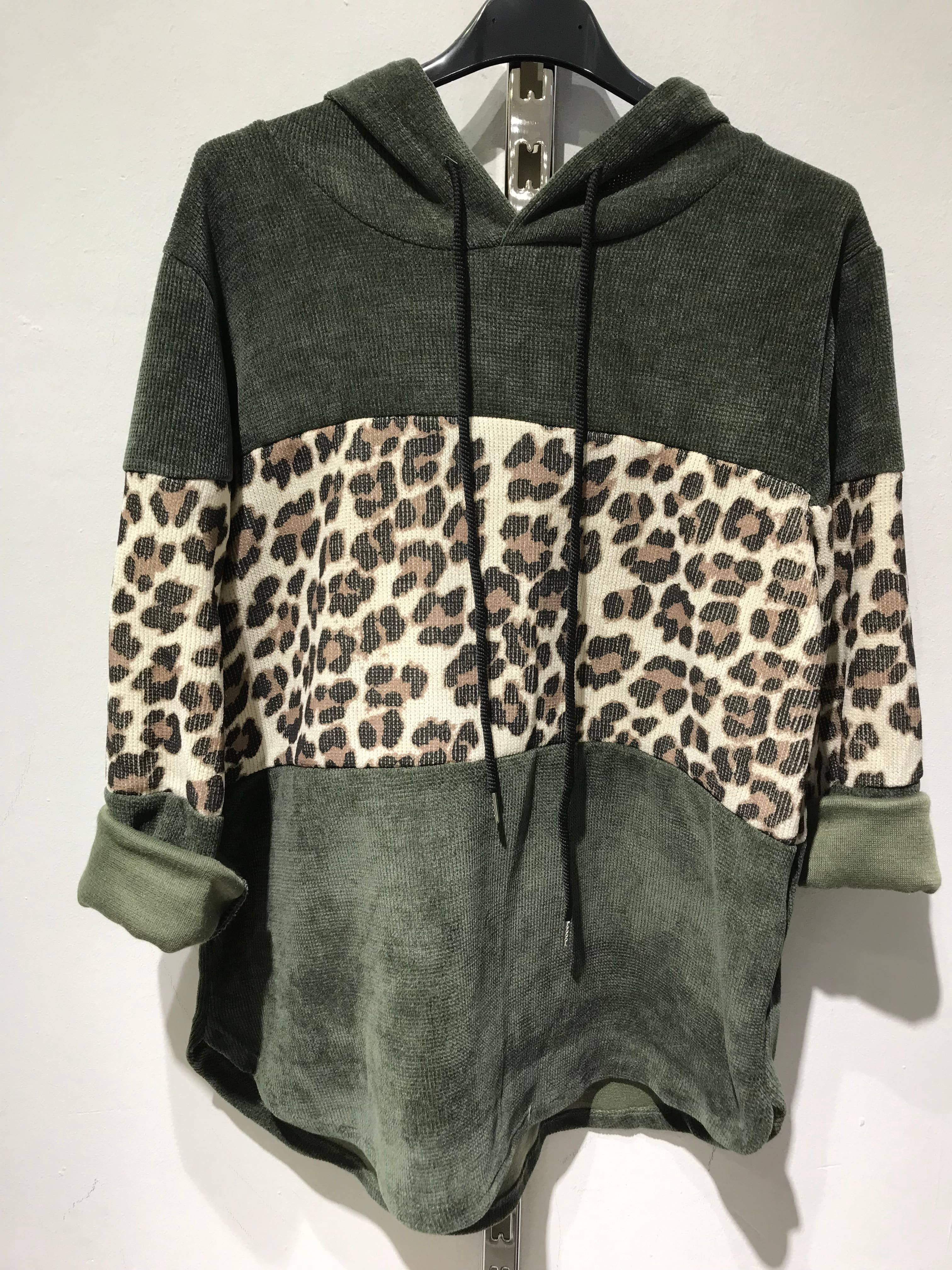 Only Yuan - Venta al por mayor Sudadera - Mujer - ref 13380 sudadera capucha leopardo