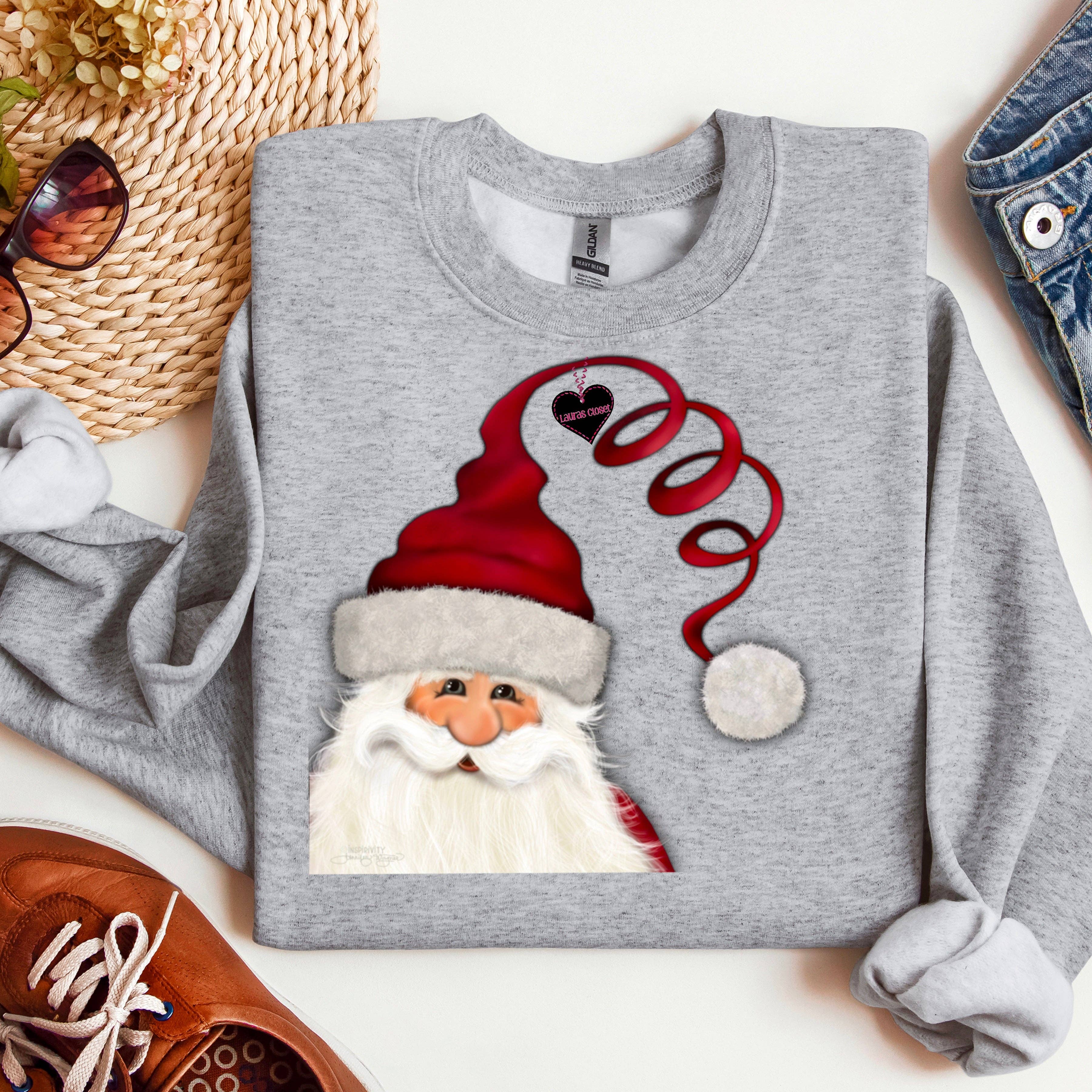 Lauras Closet - Venta al por mayor Camiseta serigrafiada - Mujer - CURLY HAT SANTA - Camiseta Gráfica2