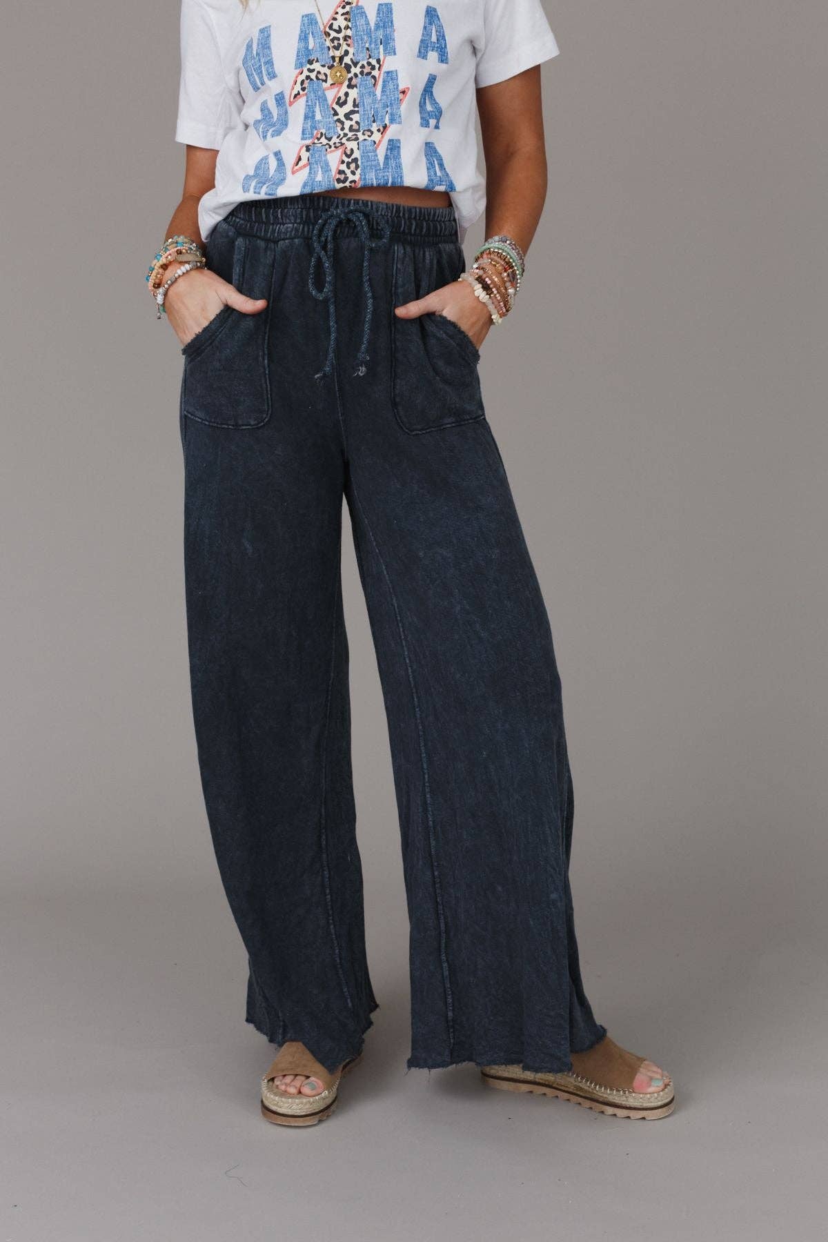 Three Bird Nest - Wholesale Pants - Women's - Fall Favorite: Relaxing Robin Wide Leg Pant - New Navy8