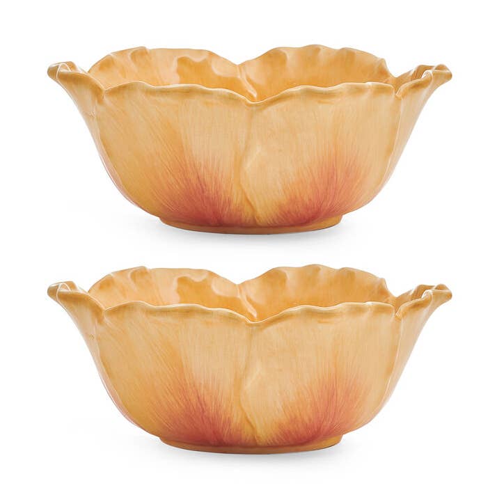 Fitz & Floyd Meadow Tulip Bowls Yellow S2 Brown Bx Pkg for wholesale by Fitz and Floyd® Mikasa® Pfaltzgraff®
