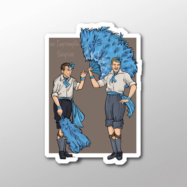 An Impromptu Surprise Sticker for wholesale by Karen Hallion Illustration