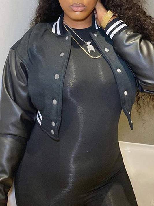 Fashion Combination - Wholesale Varsity/Baseball Jacket - Women's - two tone varsity jacket1