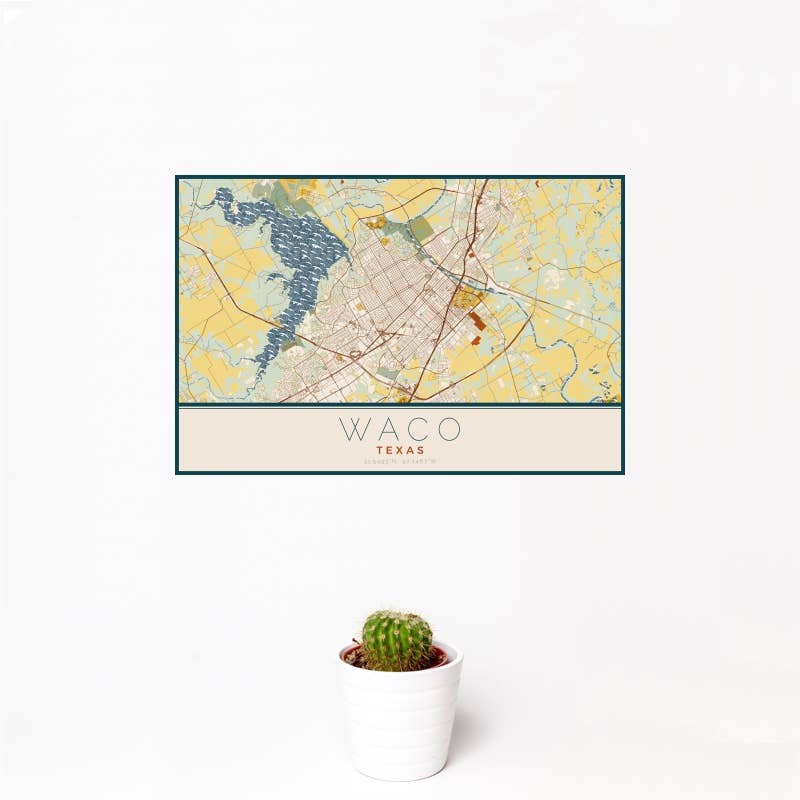 JACE.design - Wholesale Art Print - Waco TX Map Print Woodblock1