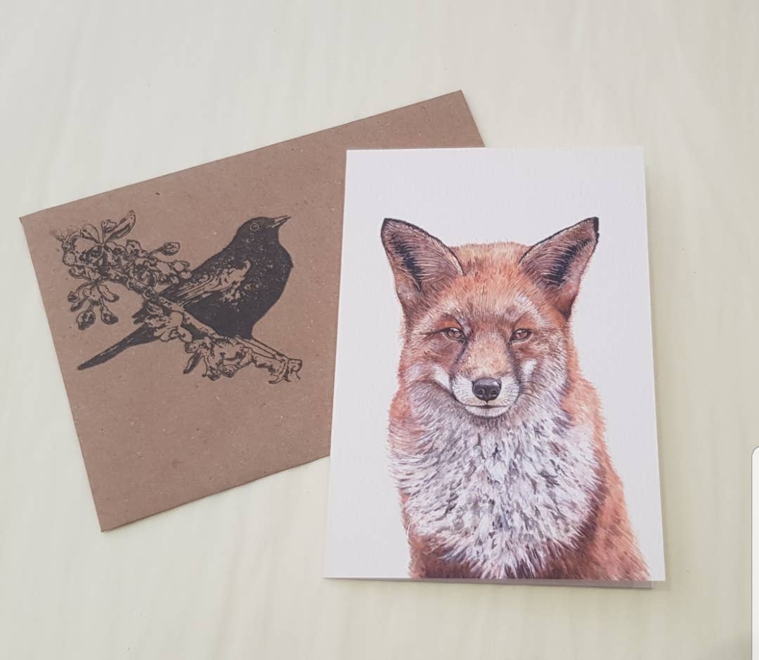Tracey Parsons Art – wholesale Everyday greeting card – Red Fox A6 Greeting Card - Blank 2