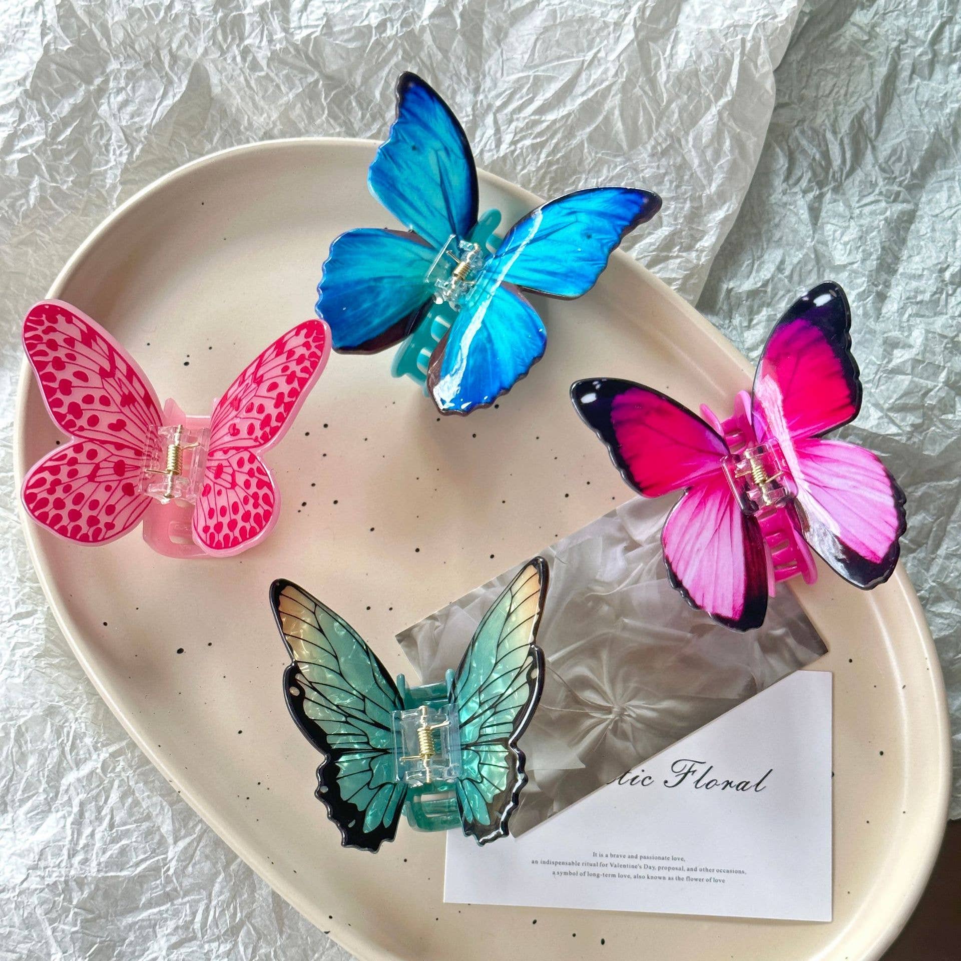 SoapElenGlen - Wholesale Hair Clip - Women's - Colorful Butterfly Claw Clip10