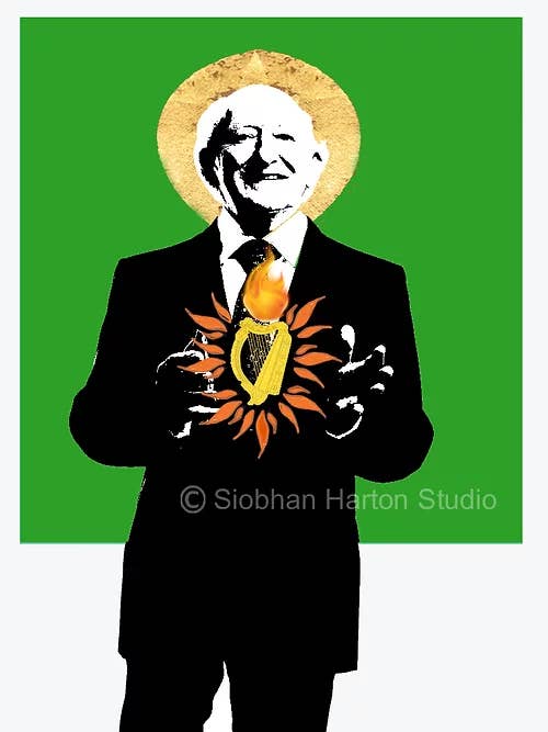 El arpa sagrada de Michael D (verde) para venta al por mayor de Siobhan Harton Studio