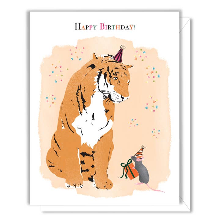 Tiger & Mouse Birthday Card for wholesale by Driscoll Design